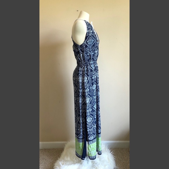 C Wonder Pineapple Scroll Border Print Maxi Dress - Picture 4 of 5